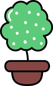 Tree Plant Pot Icon In Green And Brown