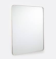 Rounded Rectangle Metal Framed Mirror Polished Nickel 20 X 30