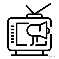 Tv Advertising Icon Outline Tv