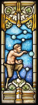 Small Satyr Stained Glass Medallion