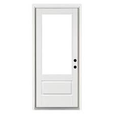 White Fiberglass Prehung Front Door
