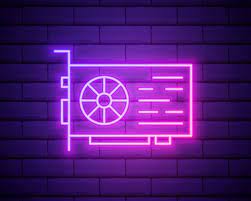 Glowing Neon Line Mining Farm Icon