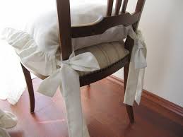 Ties Ruffle Linen Chair Cushion Covers