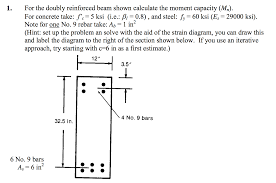 doubly reinforced beam shown calculate