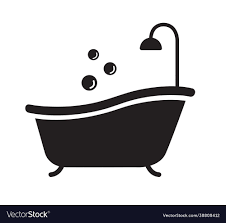 Bathtub With Shower Icon Bathroom Sign