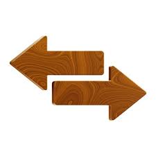 Premium Wooden Arrow Sign Icon 3d