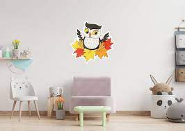 Owl Leaves Icon Removable Wall