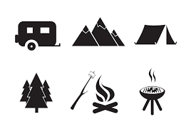 Six Diffe Camping Icon Vectors That