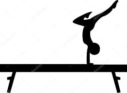 gymnast beam silhouette vector art