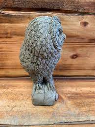 Stone Garden Owl On A Log Gift Concrete