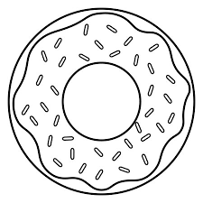 Cute Black Line Donut Icon Logo With