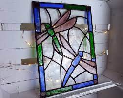 Buy Dragonfly Stained Glass Panel For