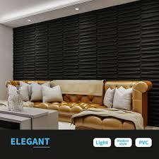 Pvc Black Textured 3d Wall Panels