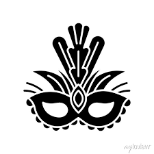 Masquerade Mask Black Glyph Icon