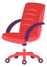 Red Office Chair Icon Cartoon Computer Seat
