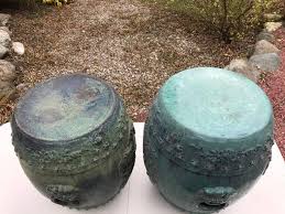 Hand Glazed Blue Garden Stools Seats