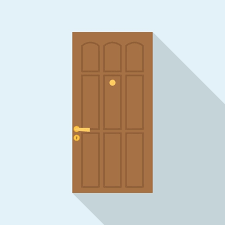 House Metal Door Icon Flat Ilration