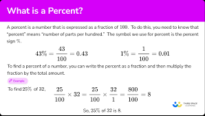 Percent Math Steps Examples Questions