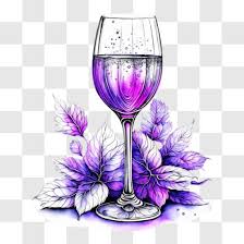 Purple Leaves Floating In A Glass
