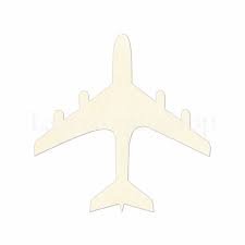 Airplane Symbol Icon Wooden Cutout