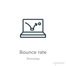 Bounce Rate Icon Thin Linear Bounce