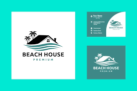 Minimalist Beach House Logo Icon Vector