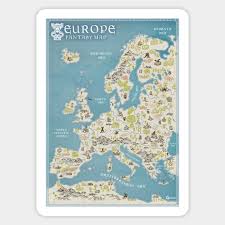 Europe Fantasy Map Medieval Style Hand