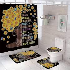 Black Women Shower Curtain Sets