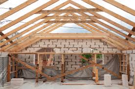 installation of wooden beams rafter