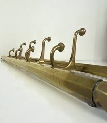 Art Deco Style Brass Coat Rack With