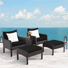 Costway 5 Piece Patio Rattan Wicker