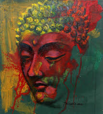 Acrylic Buddha Painting On Canvas