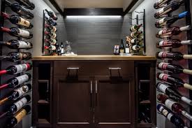 An Exquisite Wet Bar And Wine Area In