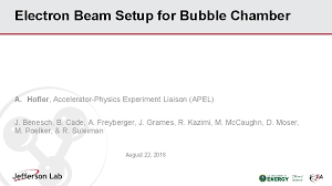 electron beam setup for bubble chamber