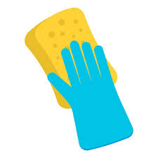 Hand Gloves With Sponge Wash Wall Icon