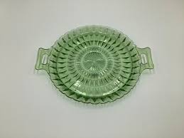 Vintage Green Depression Glass Tray Or
