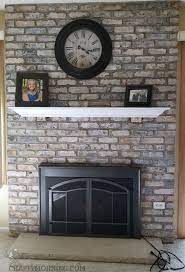 White Wash Brick Fireplace Makeover