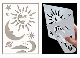 Sun Moon Stars Large Walls Stencils