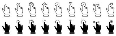 Finger Press Vector Art Icons And