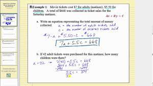 Writing Linear Equation In