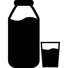 Glass And Bottle Of Milk Free Food Icons