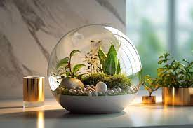 Spherical Glass Terrarium Filled