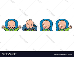 Baby In Car Icon Set Boy Or Girl The