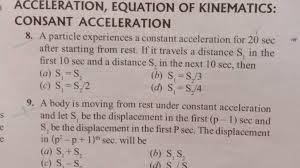 Acceleration Equation Of Kinematics