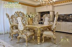 Black Gold Baroque Style Dining Room