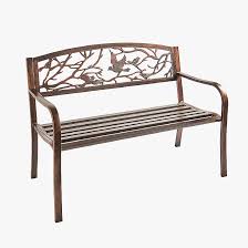 Metal Garden Bench Bird Design