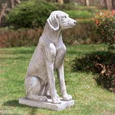 Glitzhome 28 25 H Mgo Sitting Labrador Retriever Dog Statue