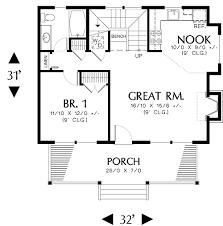 Craftsman House Plan With 1 Bedroom And