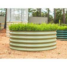 Green Metal Round Raised Garden Bed Kit