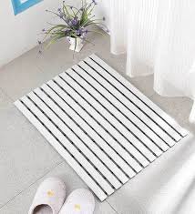 Non Suction Cup Shower Mats White
